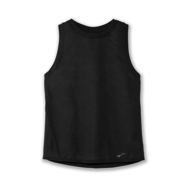 Brooks Women's DISTANCE Running Tank Top - Heather Violet Dash/Black - Canada (KESGI-4793)